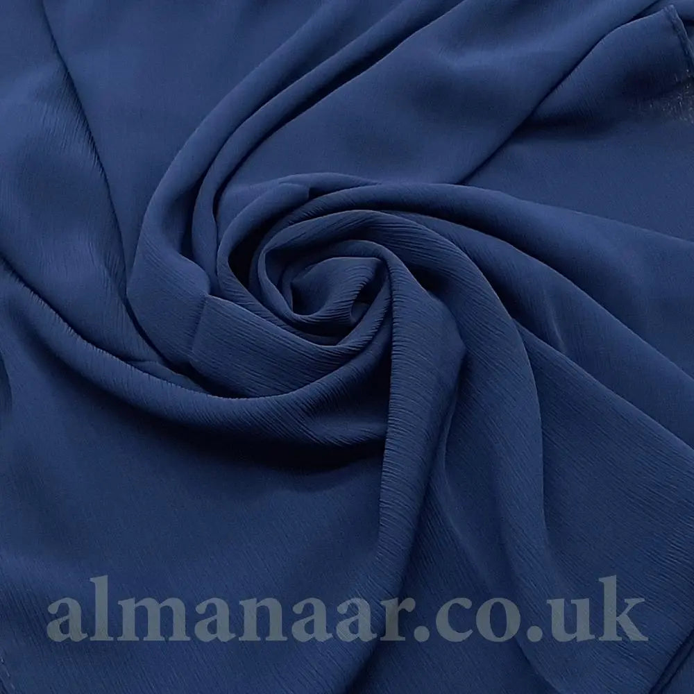 Crinkle Chiffon Hijab - Navy-almanaar Islamic Store