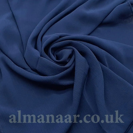 Crinkle Chiffon Hijab - Navy-almanaar Islamic Store