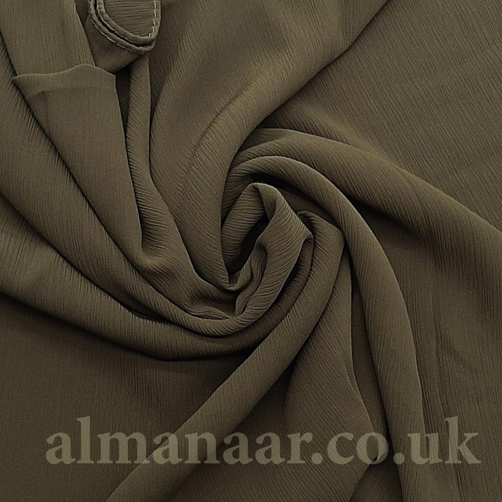 Crinkle Chiffon Hijab - Olive-almanaar Islamic Store