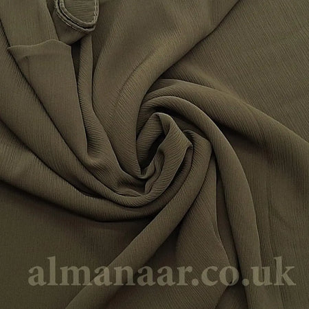 Crinkle Chiffon Hijab - Olive-almanaar Islamic Store