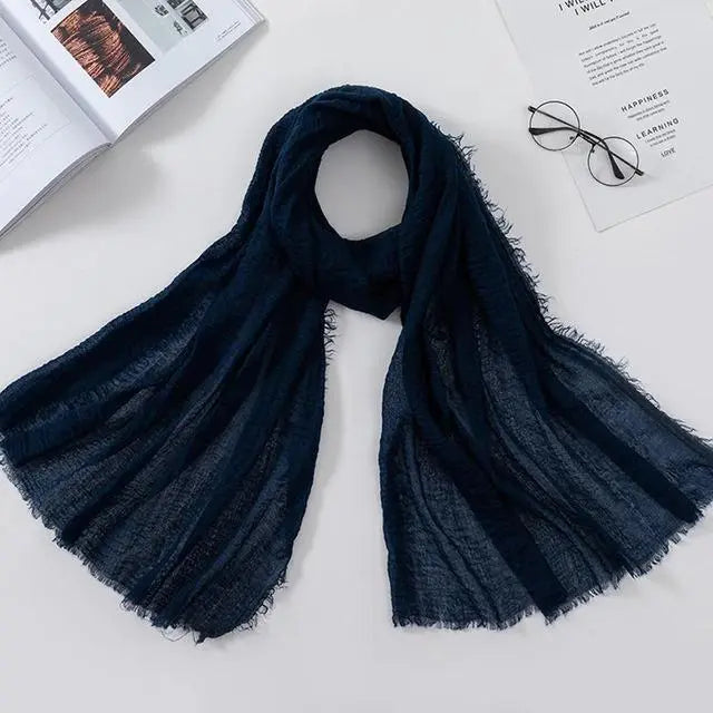 Crinkle HIjab - Navy Blue-almanaar Islamic Store