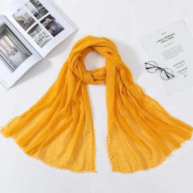 Crinkle Hijab - Yellow-almanaar Islamic Store