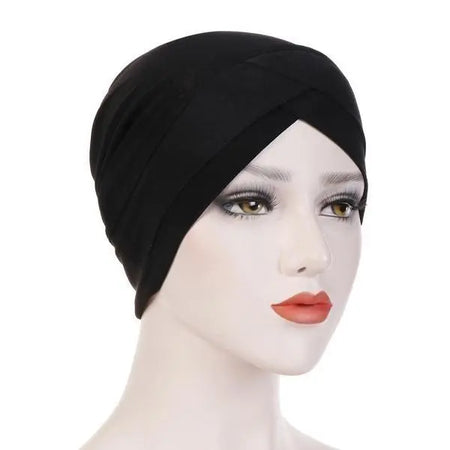 Criss-Cross Bonnet - Black-almanaar Islamic Store