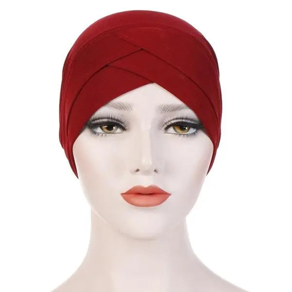 Criss-Cross Bonnet - Maroon-almanaar Islamic Store