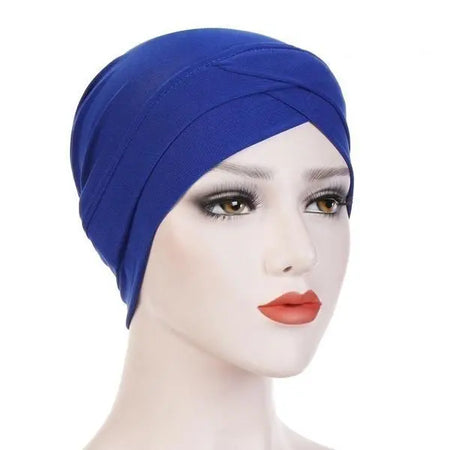 Criss-Cross Bonnet - Royal Blue-almanaar Islamic Store