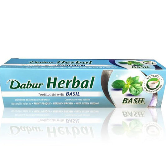 Dabur Herbal Basil Toothpaste - 100g-almanaar Islamic Store