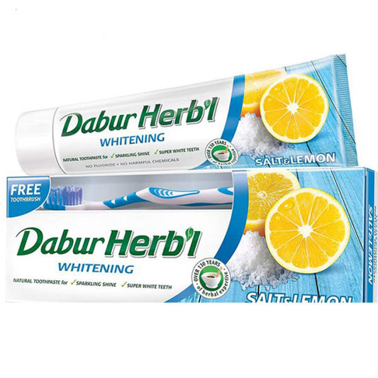 Dabur Herbal Toothpaste - Whitening - Salt & Lemon 150g-almanaar Islamic Store