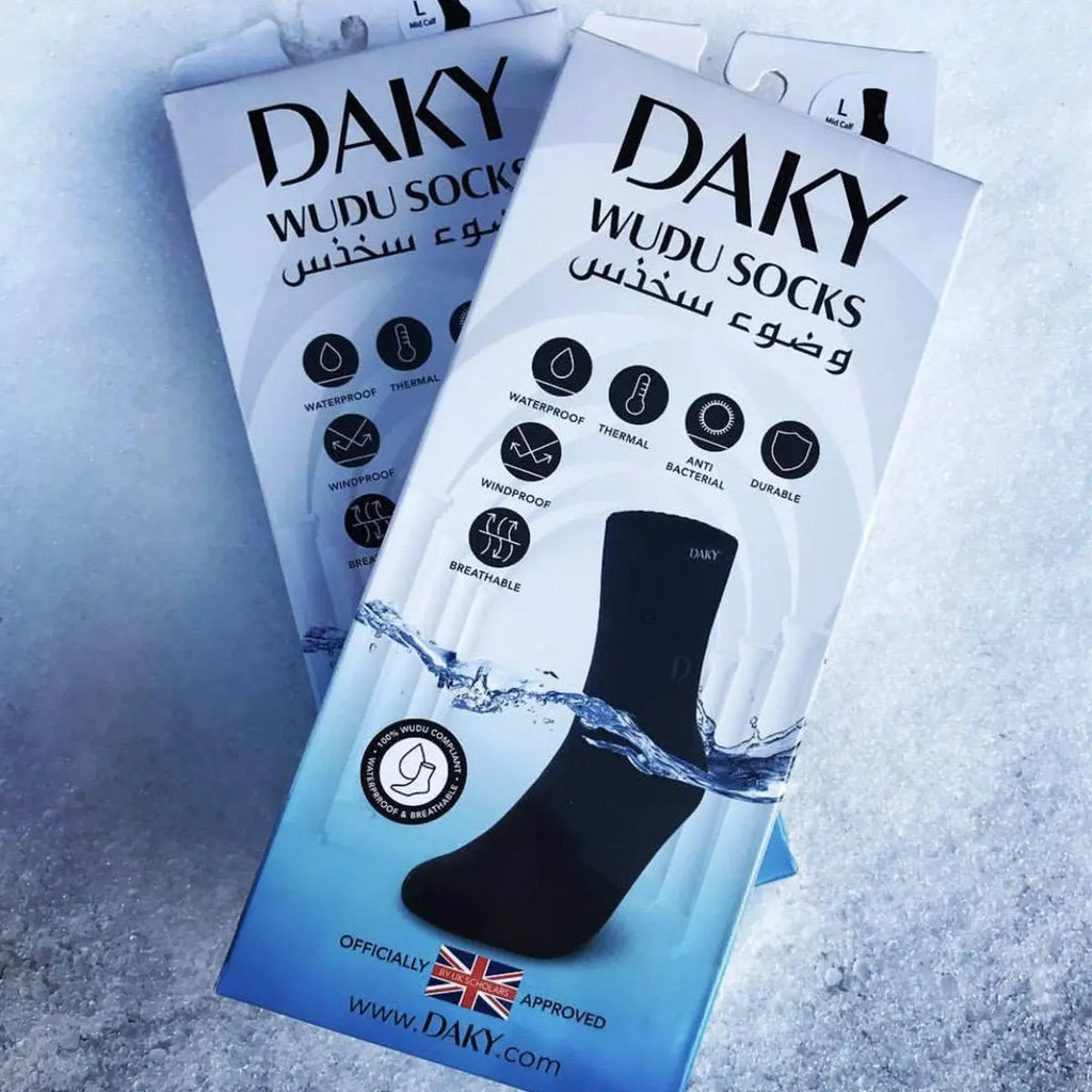 Daky Wudu Compliant & Waterproof Black Socks-almanaar Islamic Store