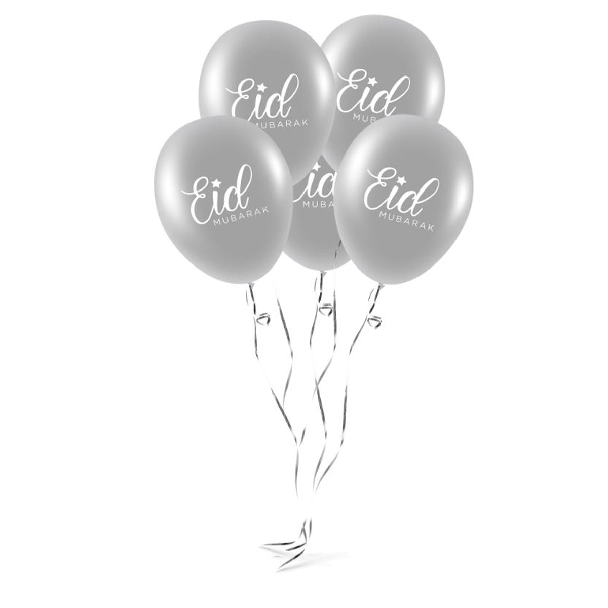 Eid Mubarak Balloons - Letters - Silver-almanaar Islamic Store