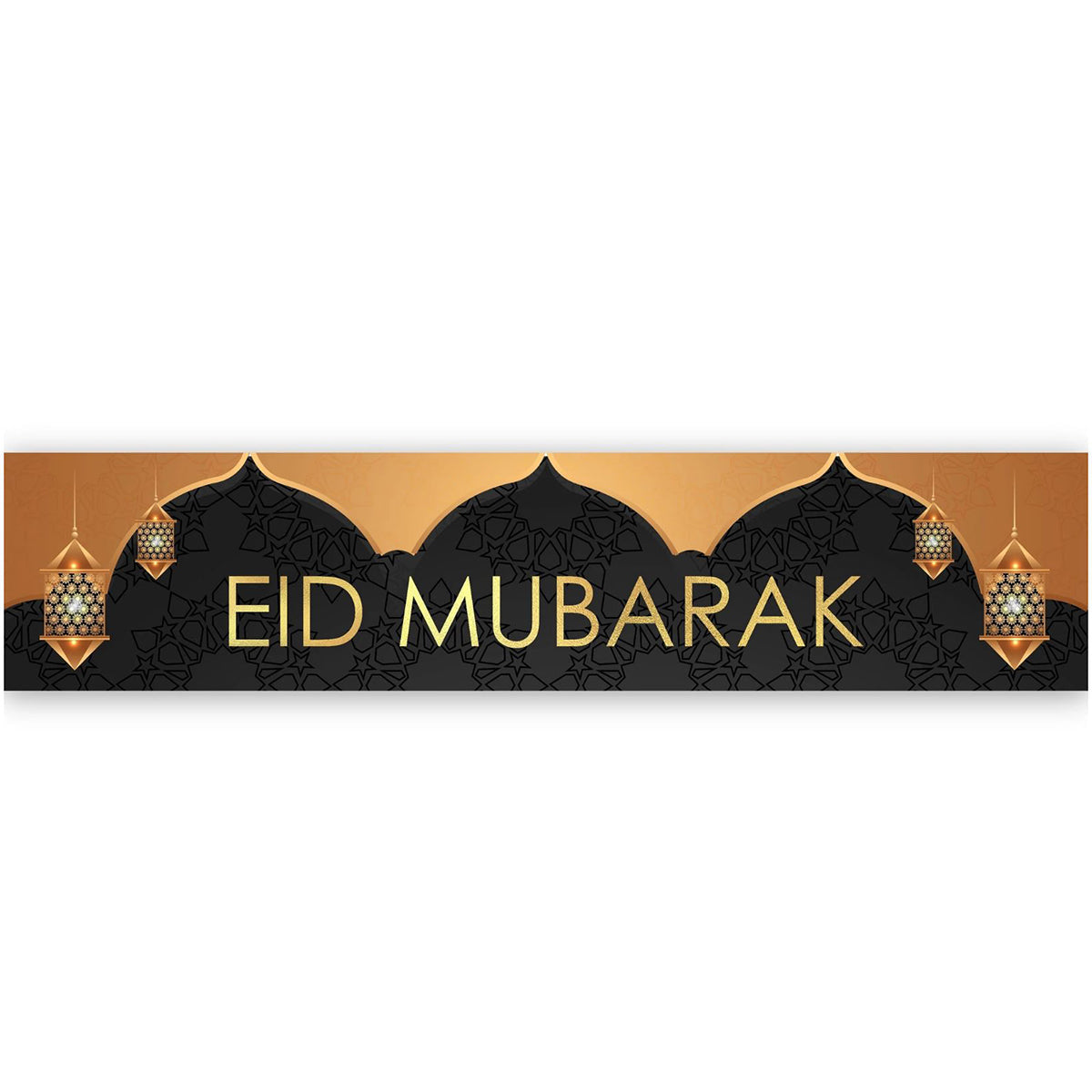 Eid Mubarak Banner - Black & Gold-almanaar Islamic Store