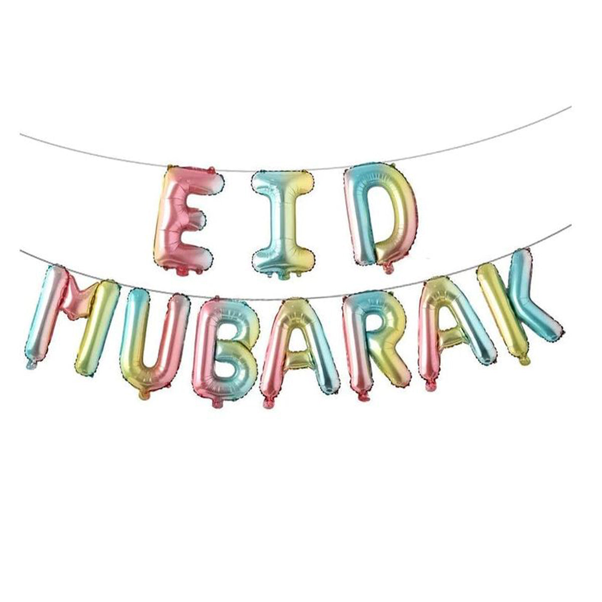 Eid Mubarak Foil Balloon Kit - Rainbow-almanaar Islamic Store