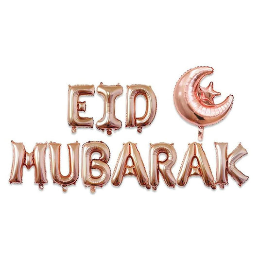 Eid Mubarak Foil Balloon Kit - Rose Gold-almanaar Islamic Store