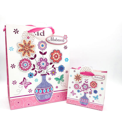 Eid Mubarak Gift Bag Holder Small Ladies Kids 3D Floral Islamic Muslim Ramadan-almanaar Islamic Store