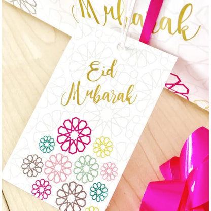 Eid Mubarak Gift Wrap and Tag  1 Sheet 1 Tag-almanaar Islamic Store