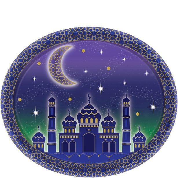 Eid Oval Paper Plates - 30cm-almanaar Islamic Store