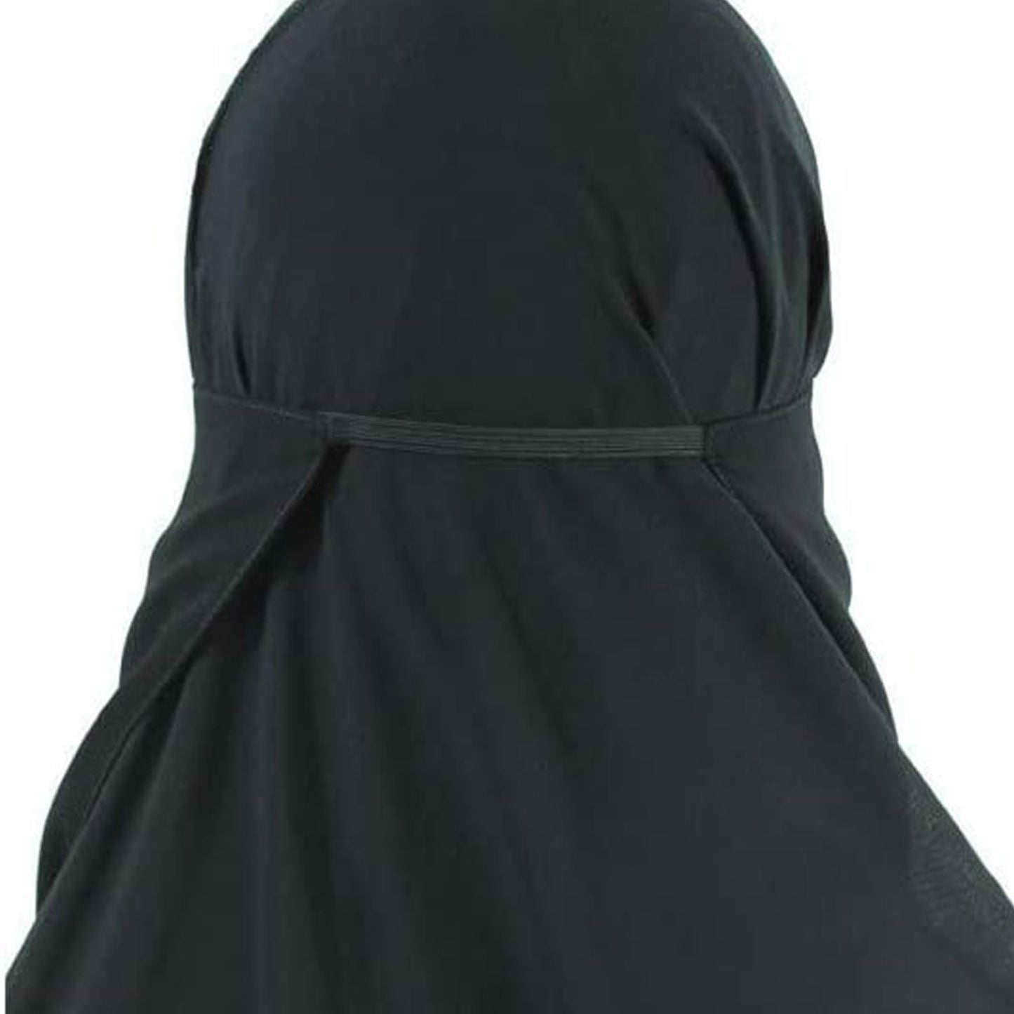 Elastic Half Niqab Black-almanaar Islamic Store
