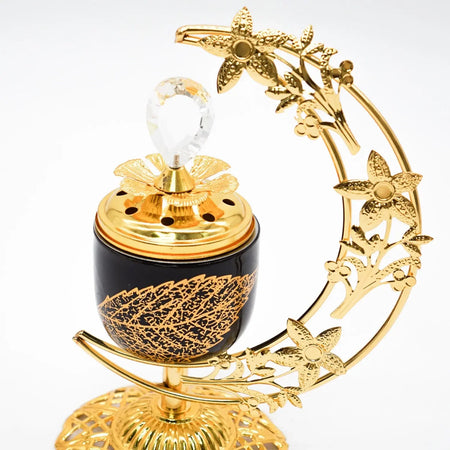 Floral Crescent Bakhoor Burner - almanaar Islamic Store