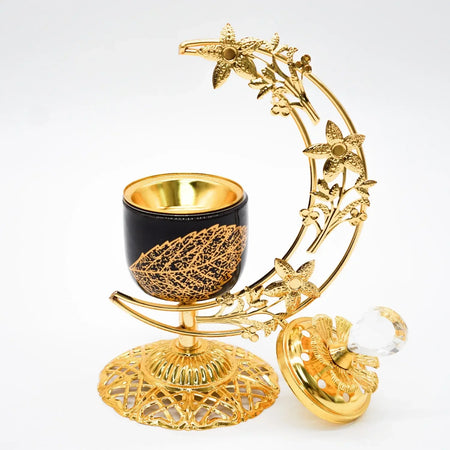 Floral Crescent Bakhoor Burner - almanaar Islamic Store