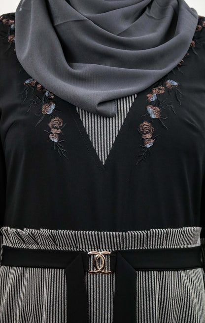 Floral Design Embroidery Dresses.-almanaar Islamic Store