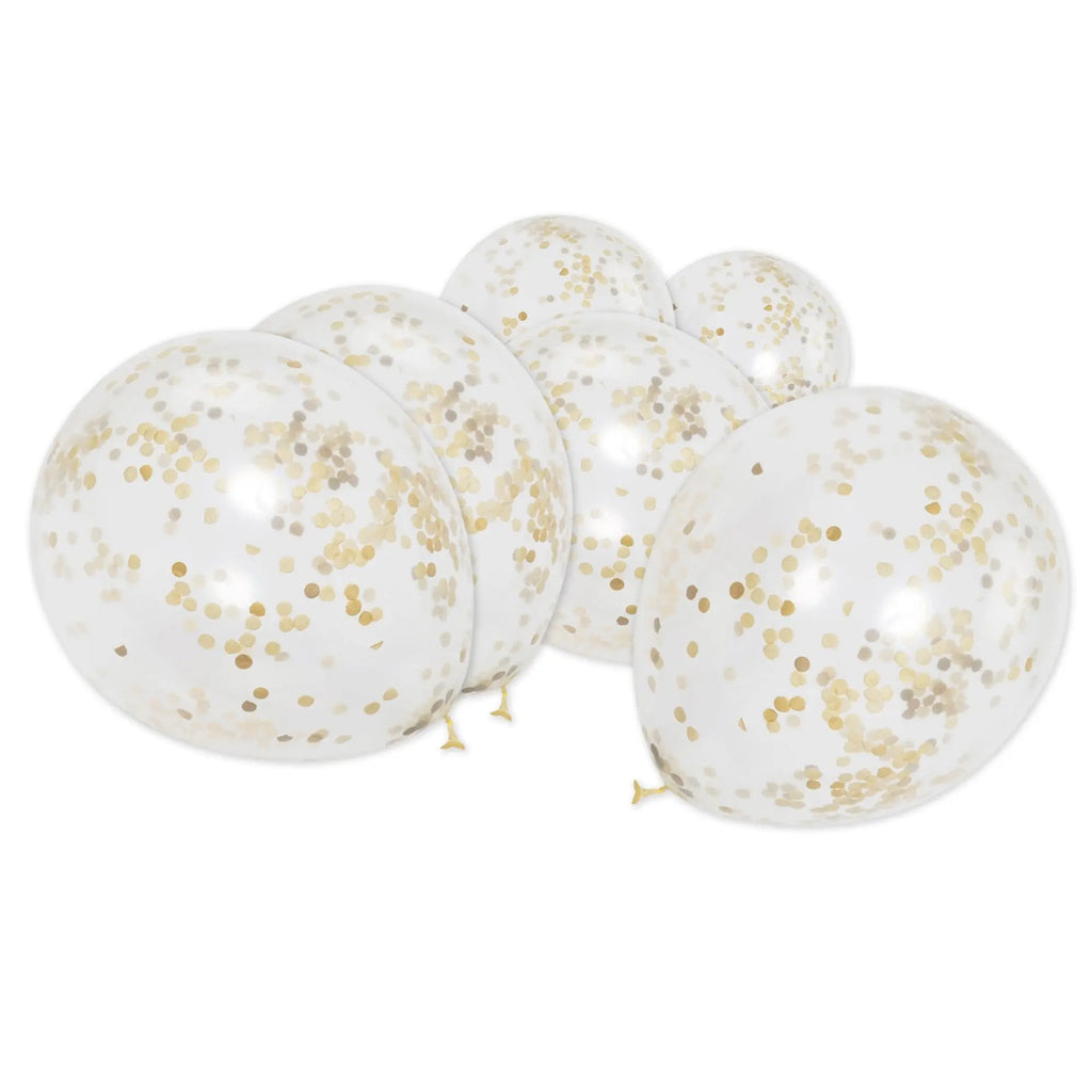 Gold Confetti Clear Eid & Ramadan Balloons (9 Pieces)-almanaar Islamic Store