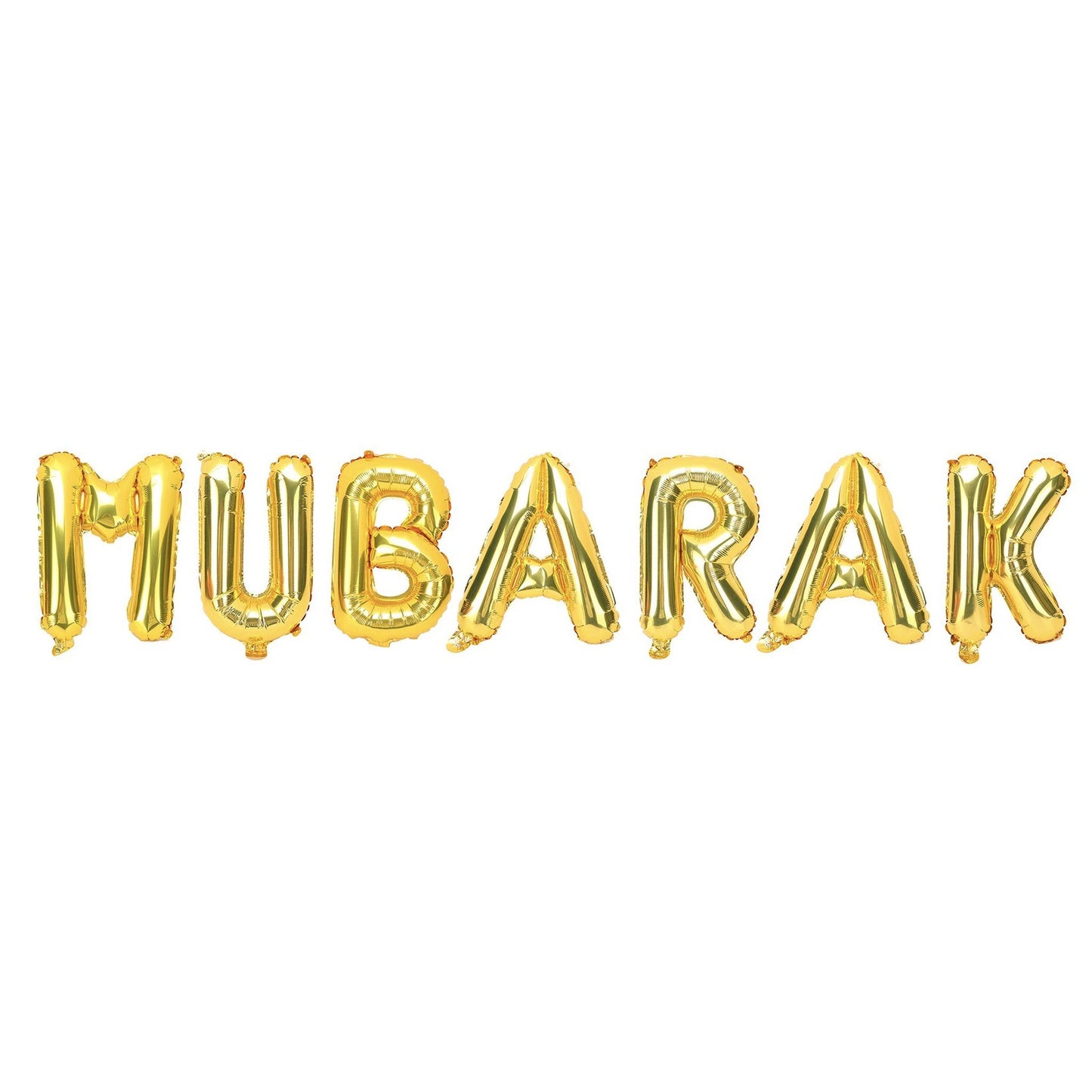 Gold 'Mubarak' Foil Letter Balloons-almanaar Islamic Store