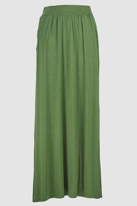 Green Jersey Skirt With Pockets-almanaar Islamic Store