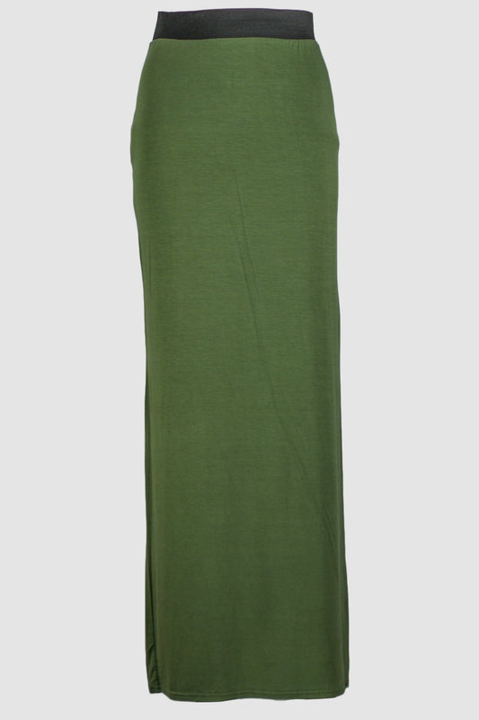 Green Jersey Straight Skirt-almanaar Islamic Store