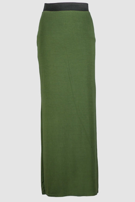 Green Jersey Straight Skirt-almanaar Islamic Store