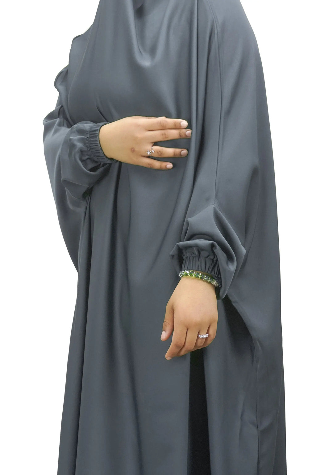 Grey One Piece Jilbab (Khimar)-almanaar Islamic Store