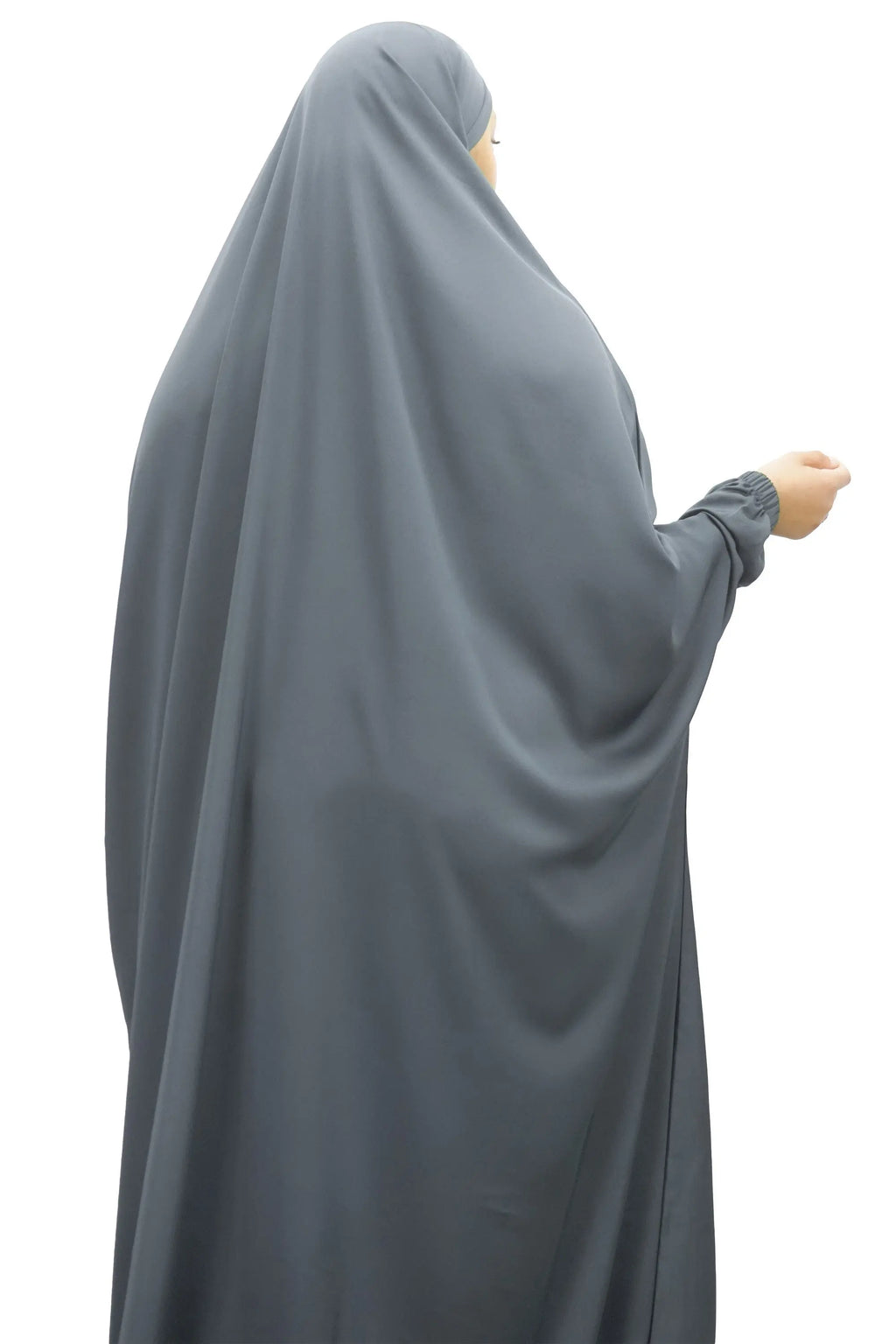 Grey One Piece Jilbab (Khimar)-almanaar Islamic Store