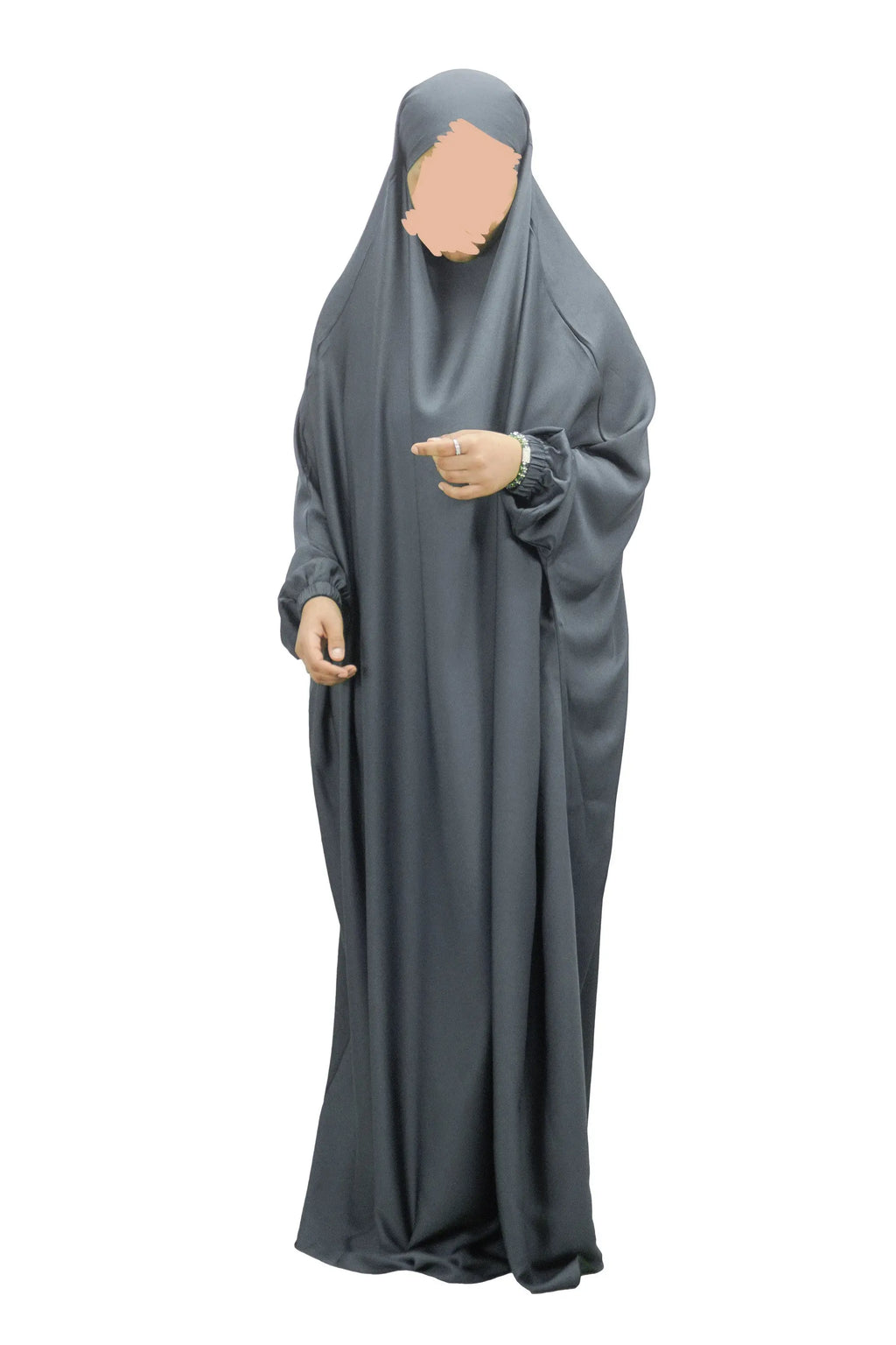 Grey One Piece Jilbab (Khimar)-almanaar Islamic Store