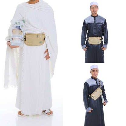 Hajj & Umrah - Anti Theft Waist Bag & Ihram Belt (Medium)-almanaar Islamic Store