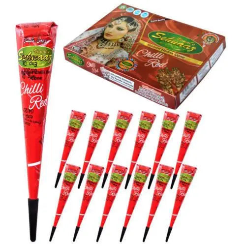 Chilli Red Henna Paste Instant Cone-almanaar Islamic Store