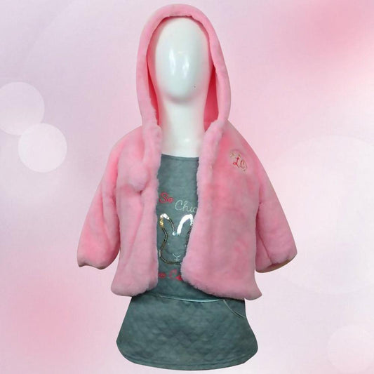 Kids Pink Hoddie winter jacket-almanaar Islamic Store