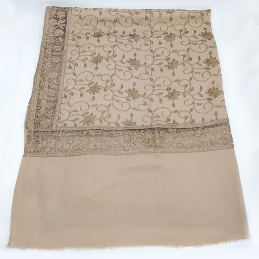Ladies Winter Shawl - embroidery Laise & stone work-almanaar Islamic Store