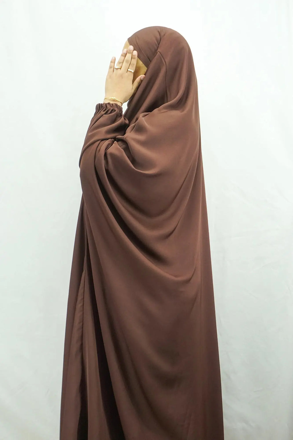 Light Brown One Piece Jilbab (Khimar)-almanaar Islamic Store