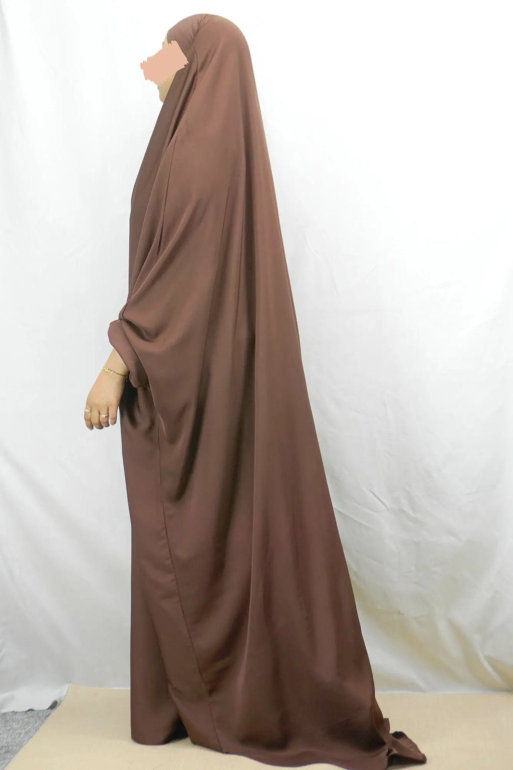 Light Brown One Piece Jilbab (Khimar)-almanaar Islamic Store