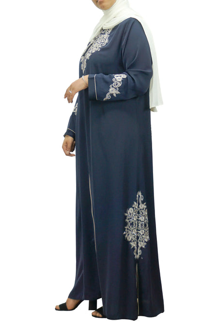 Luxurious Moroccan Jellaba-Navy-almanaar Islamic Store