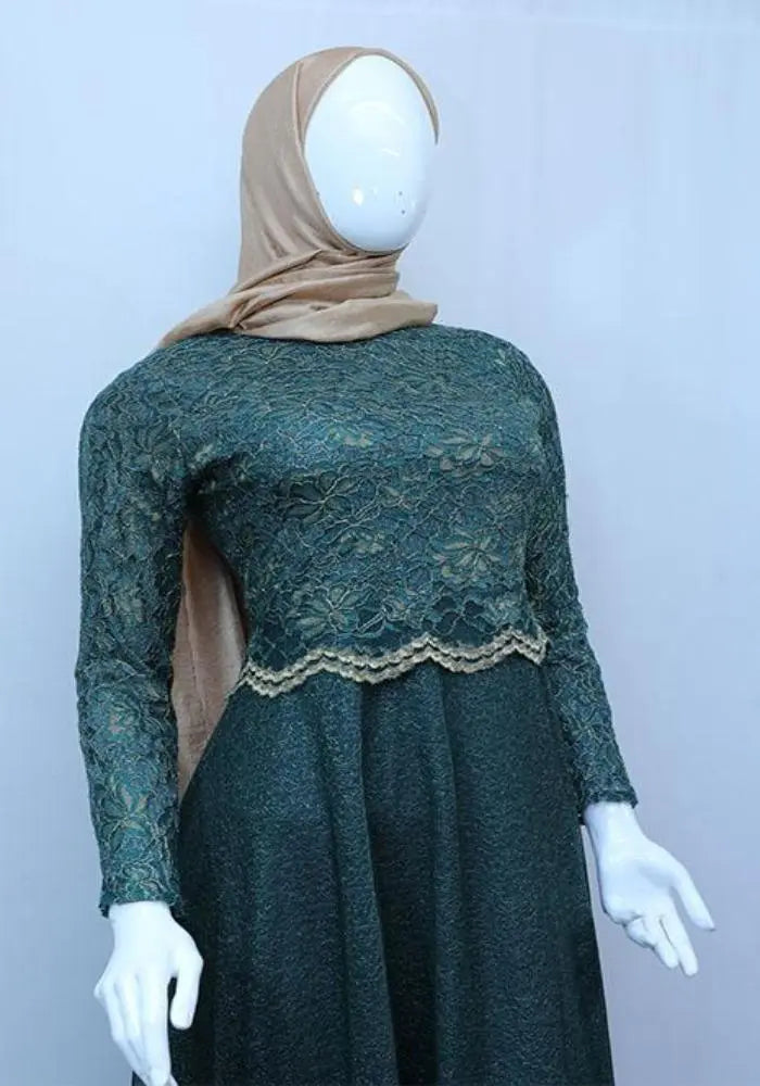 Marvellous net embroider dresses for party-almanaar Islamic Store