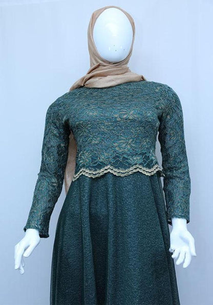 Marvellous net embroider dresses for party-almanaar Islamic Store
