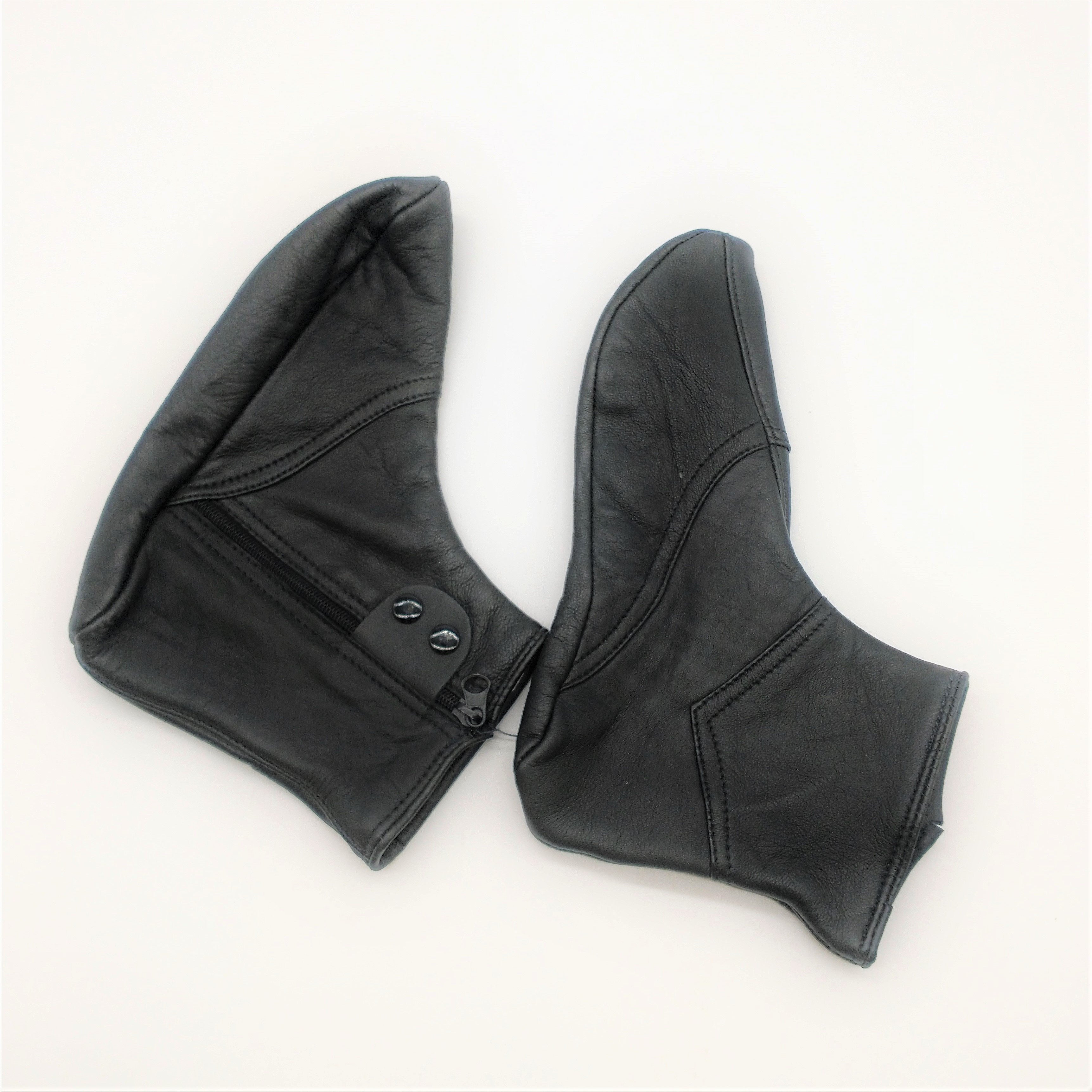 Men black leather socks-almanaar Islamic Store