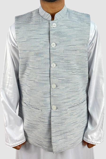 Men's Waistcoat - Light Grey-almanaar Islamic Store