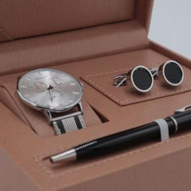 Men's Watch & Cufflinks Gift Set-almanaar Islamic Store