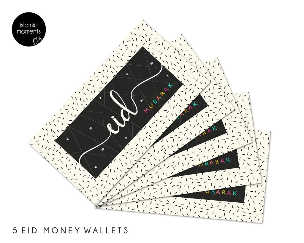 Money Wallets - Eid Mubarak Pack of 5-almanaar Islamic Store