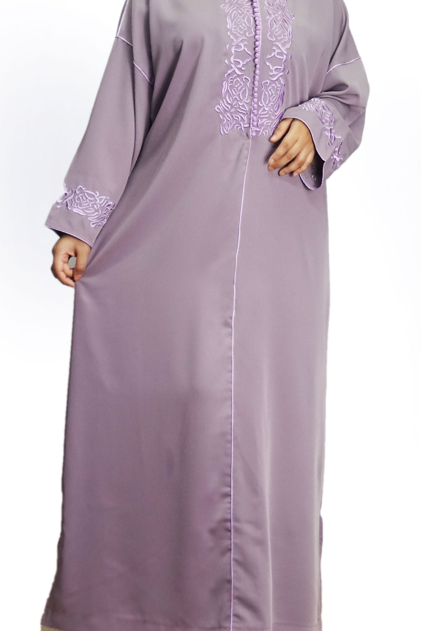 Moroccan Hooded Abaya - Light Purple-almanaar Islamic Store