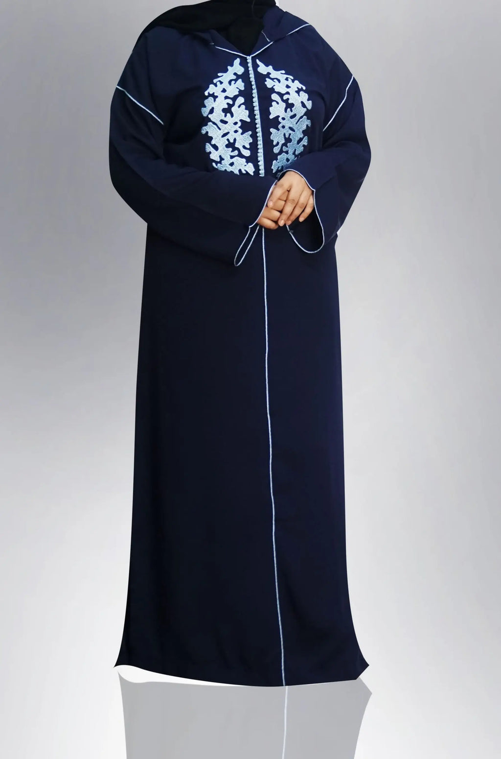 Moroccan Hooded Abaya - Navy-almanaar Islamic Store