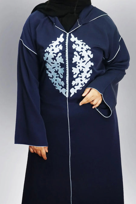 Moroccan Hooded Abaya - Navy-almanaar Islamic Store