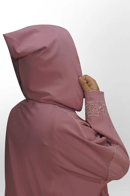 Moroccan Hooded Abaya - Pink-almanaar Islamic Store