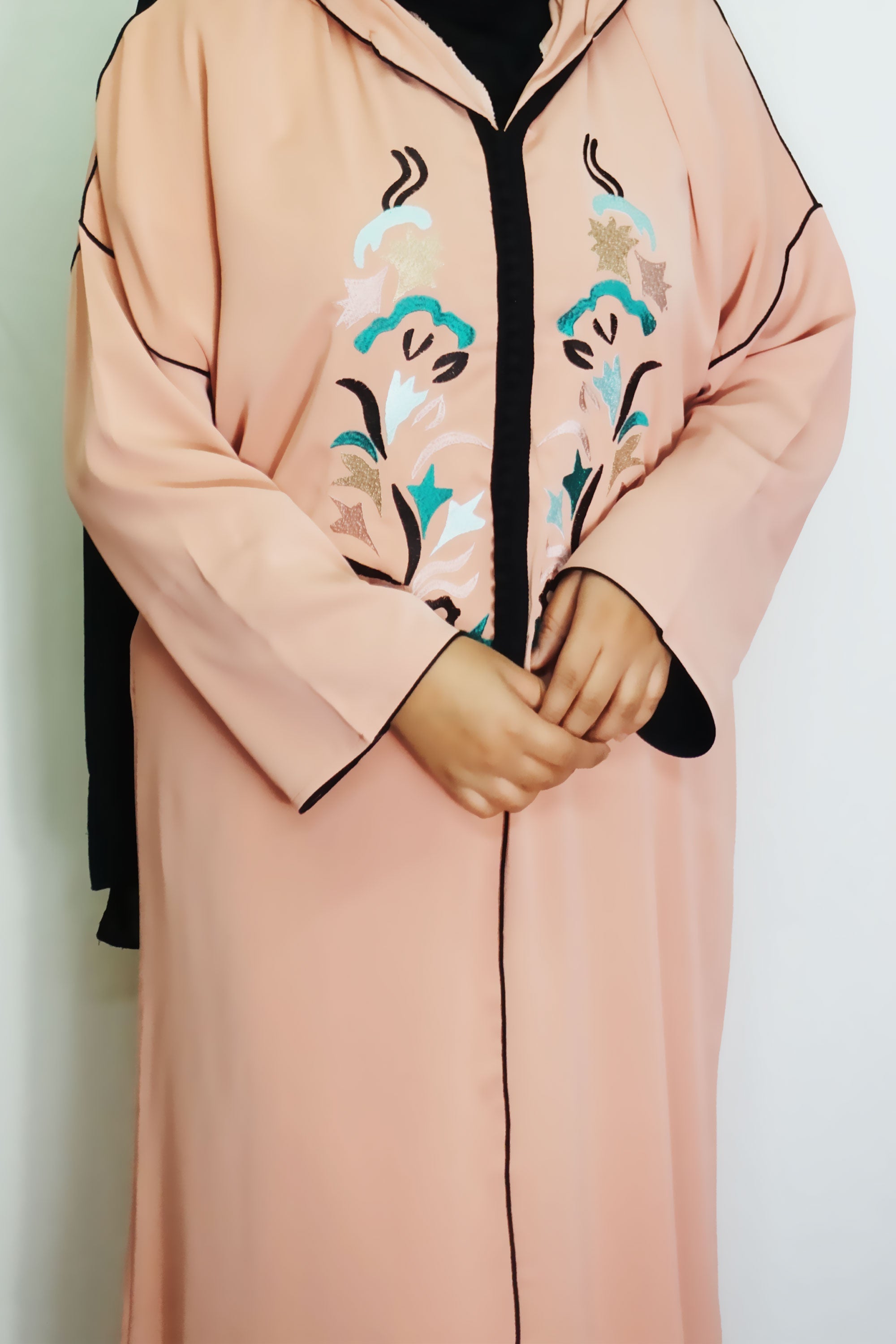 Moroccan Hooded Abaya - Salmon-almanaar Islamic Store