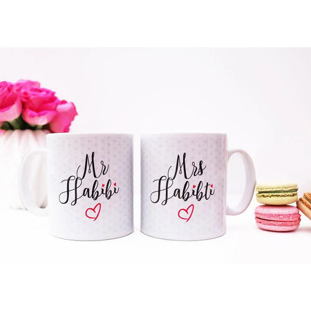 Mr Habibi and Mrs Habibti Couple Mugs-almanaar Islamic Store